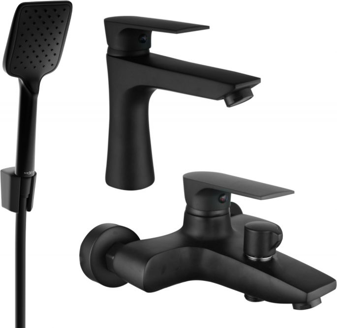 Mexen Mexen Axel R62 zestaw wannowy, czarny - 73803R62-70