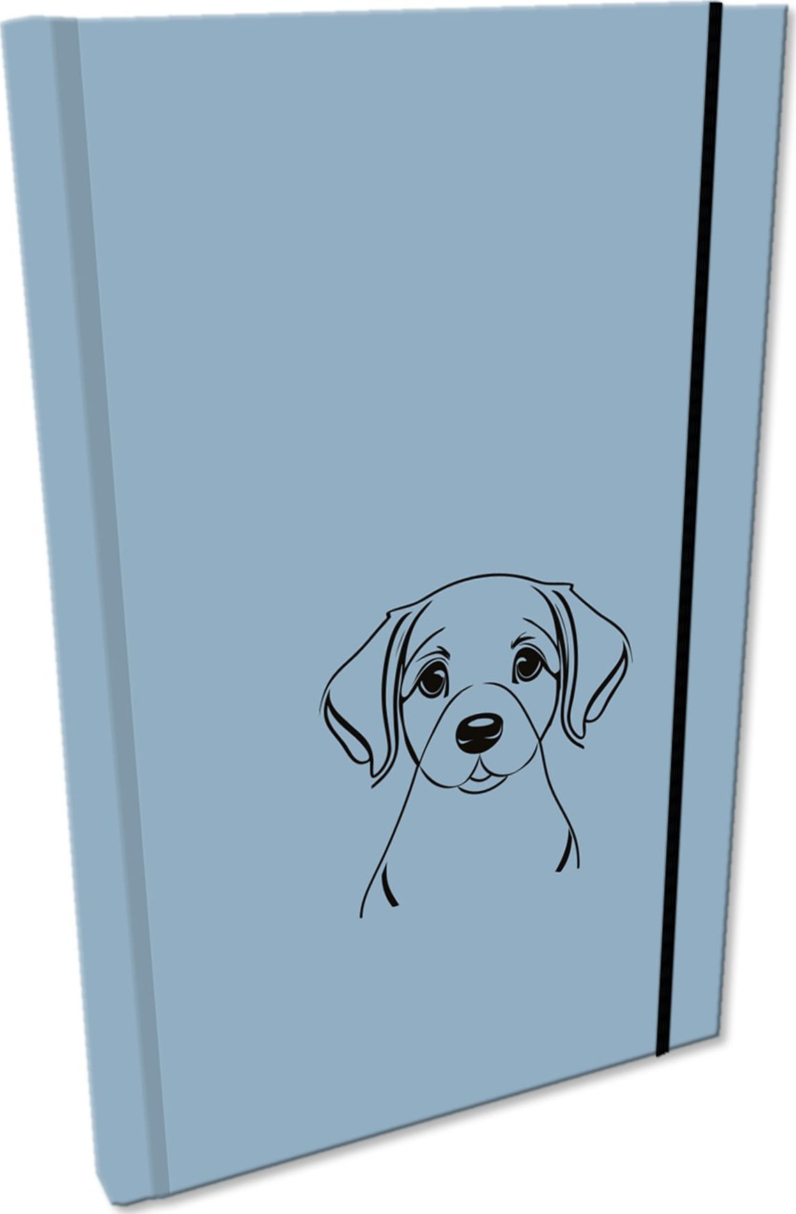 Notes A5 z gumką gładki Soft Touch Pies niebieski