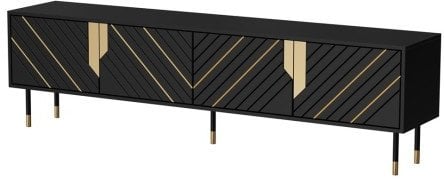 Szafka RTV 4D MOUNTAIN 204x40x55 czarny + złoty