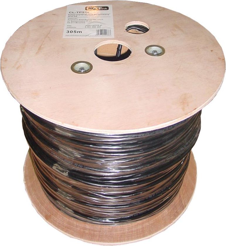 Caterpillar Kabel U/UTP, drut kat.5E żelowany, PVC, 305m (CL-TP512)