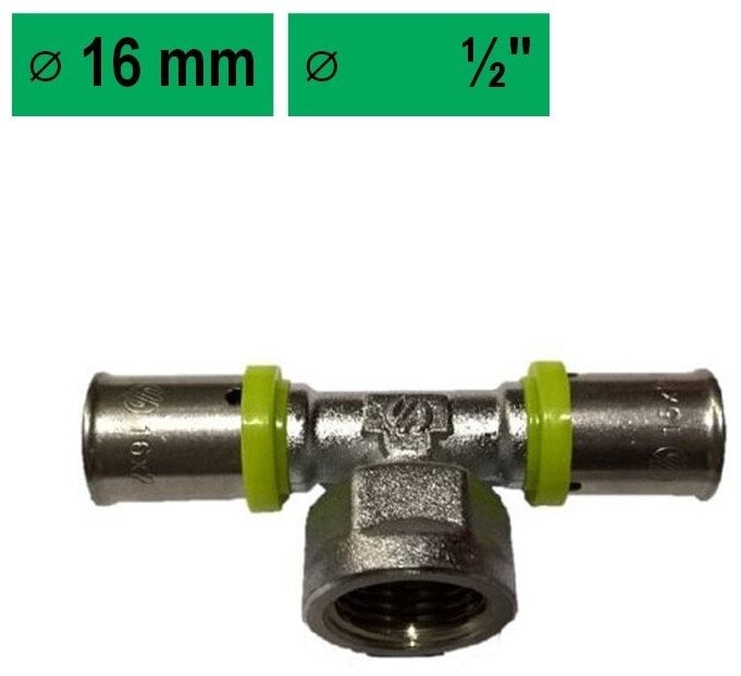 FEMALE TEE 16 X 2,00 -1/2F - 16 X 2,00