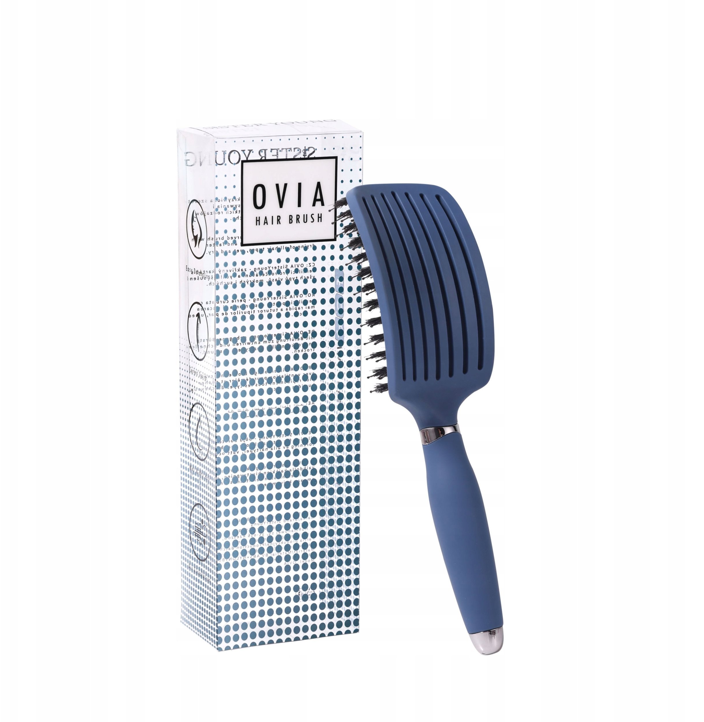 SISTER YOUNG_Ovia Hair Brush szczotka do włosów z włosiem dzika Blue