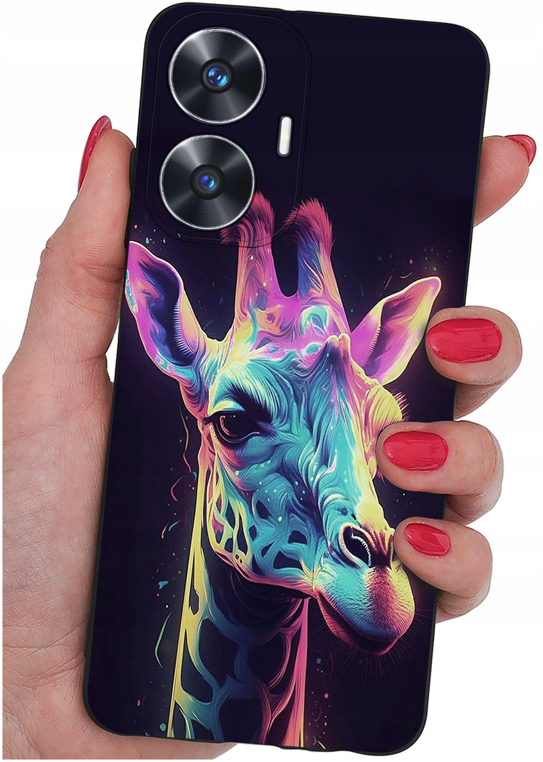 ETUI do Realme C55 WZORY |SILIKONOWE MATT CASE + SZKŁO 9H