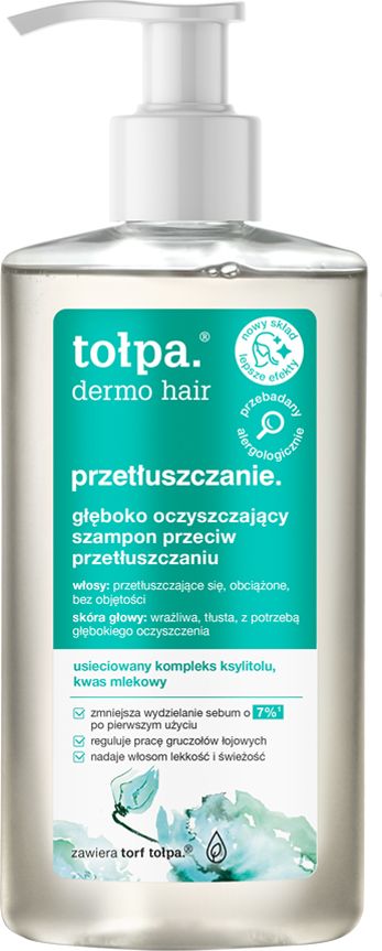 Tołpa Dermo hair przetłuszczanie. Głęboko oczyszczający szampon przeciw przetłuszczaniu 250ml