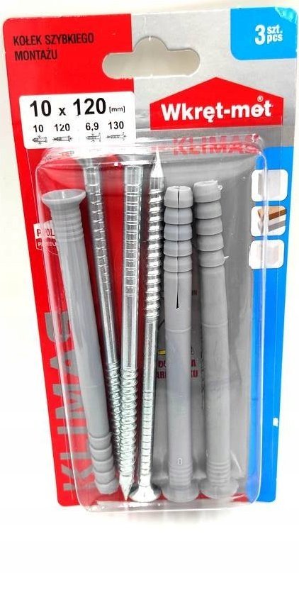 Wkręt-met BLISTER KOŁ.DO SZYBK MONTAŻU 10X120 kod: