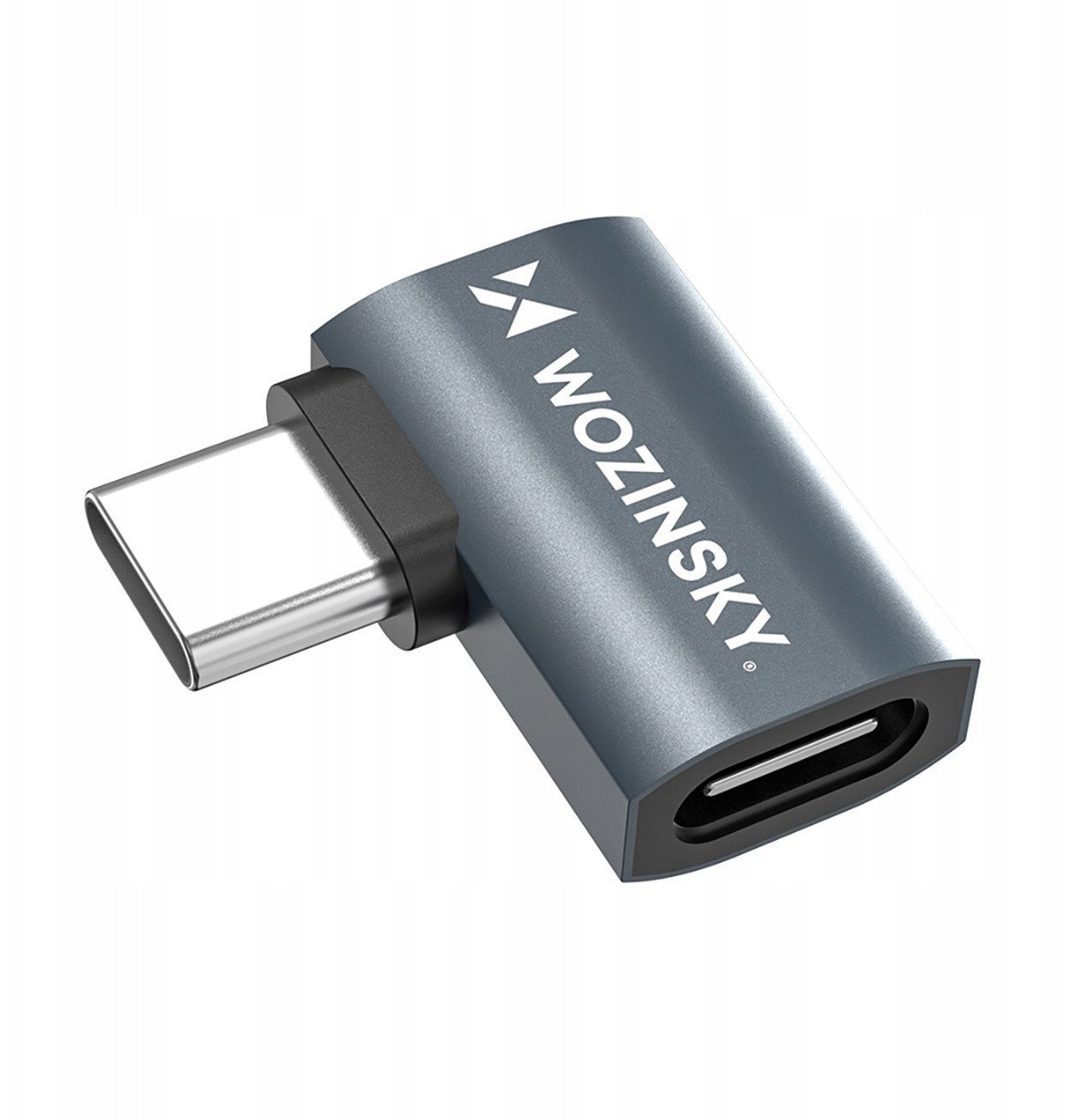 Przejściówka kątowa boczna Wozinsky WPKB-01 USB-C - USB-C 40Gb/s 240W 8K OTG - szara
