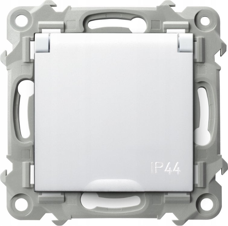 Ospel Gniazdo bryzgoszczelne Ospel Szafir GPH-1ZZ/m/00/w z uziemieniem IP44 wieczko w kolorze wyrobu białe