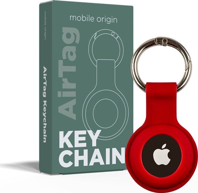 Mobile Origin AirTag KeyChain, red