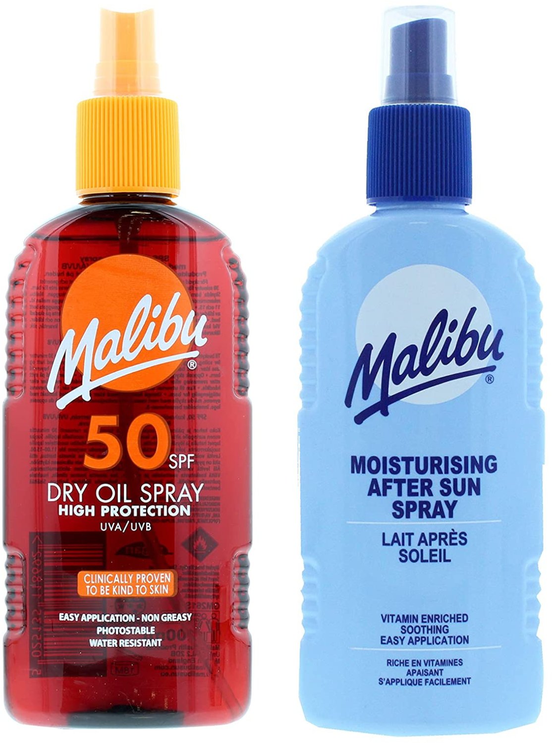 Malibu SPF50 Olejek Brązujący 200ml + Balsam W Sprayu Po Opalaniu 200ml
