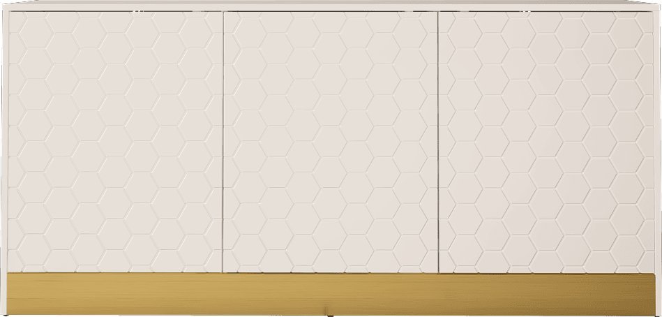 MEGSTYL KOMODA 160CM PANAL 02 Biały mat - Biały połysk