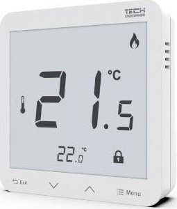 Tech Sterownik R-8S PLUS pokojowy, bezprzewodowy z pomiarem wilgotności biały