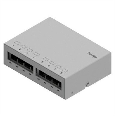 EasyLan Desk Consolidation Point Panel, dla 8x Keystone, RAL7035