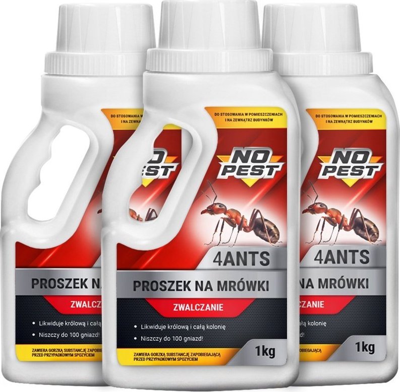 NO PEST 3x Proszek na Mrówki 1kg Preparat Formuła Środek na Mrówki Mrowiska