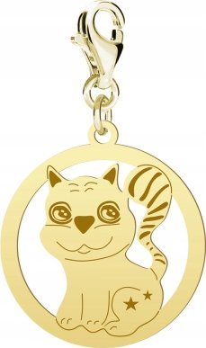 Radziszewska Jewellery Pozłacany Charms CUTIE KOTEK DEDYKACJA
