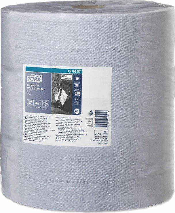 Tork - Czyściwo papierowe w roli do zabrudzeń przemysłowych, niebieskie, makulatura, 340 m - Universal