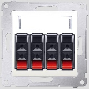 Kontakt-Simon Gniazdo głośnikowe SIMON54 poczwórne kremowe - DGL34.01/41