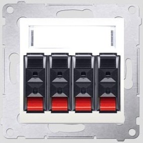 Kontakt-Simon Gniazdo głośnikowe SIMON54 poczwórne kremowe - DGL34.01/41