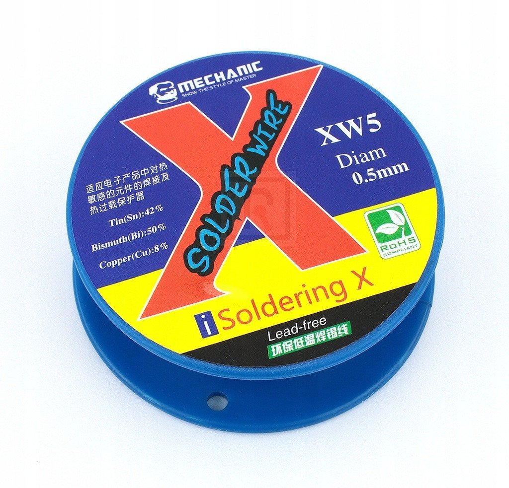 CYNA Bezołowiowa Niskotopliwa Niskotemperaturowa XW5 0,5mm 40g 138 stopni