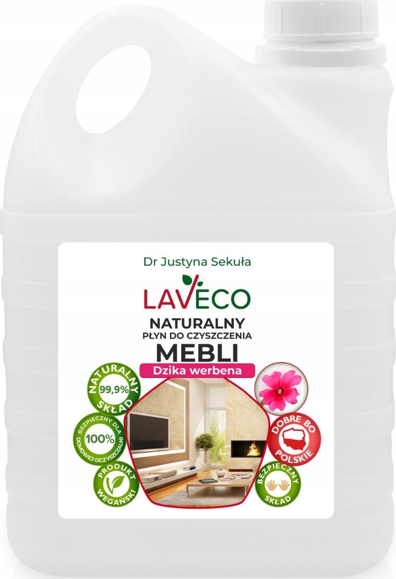 LAVECO Naturalny płyn do czyszczenia mebli - dzika werbena - 2 l