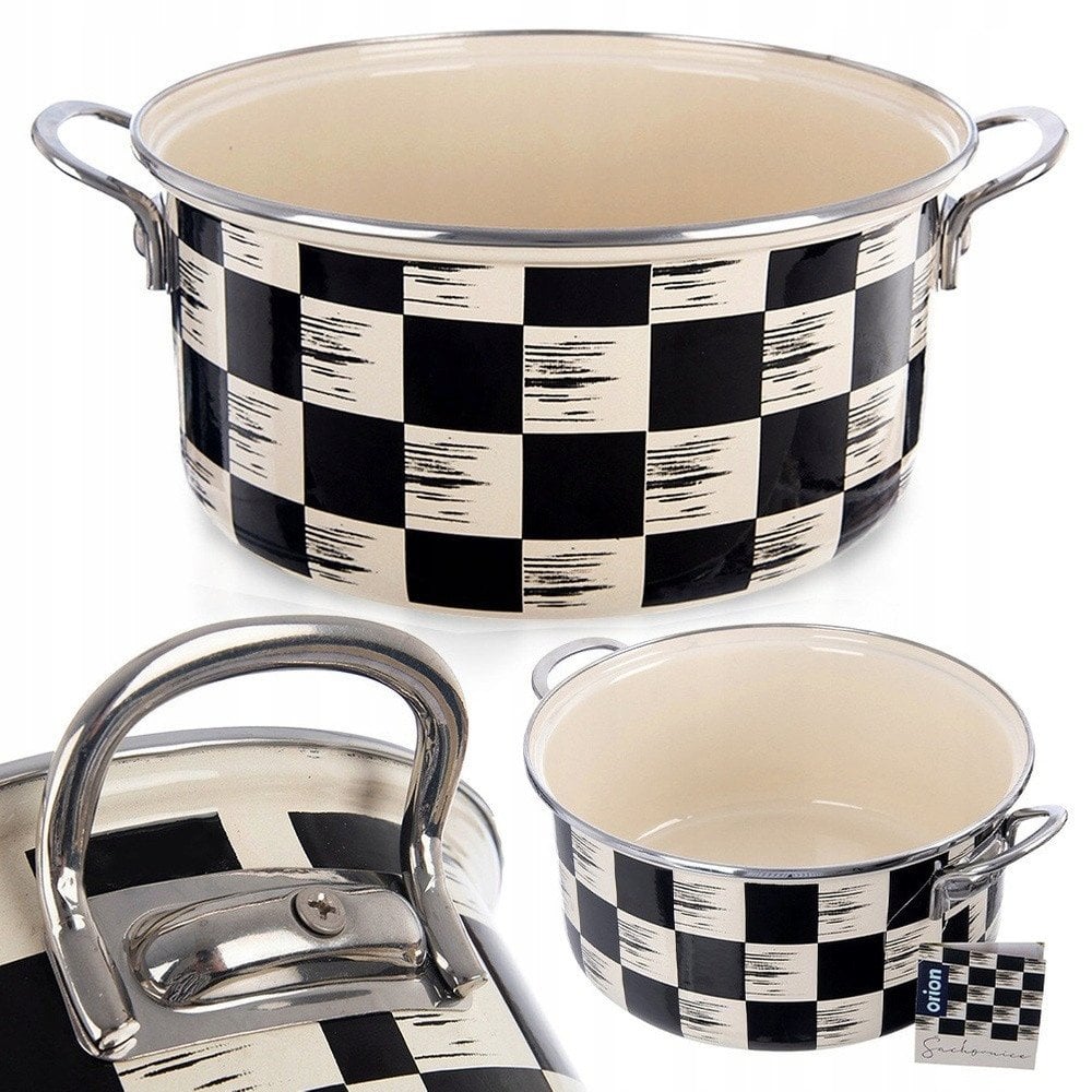 Garnek emaliowany SZACHOWNICA 26 cm, 5 l