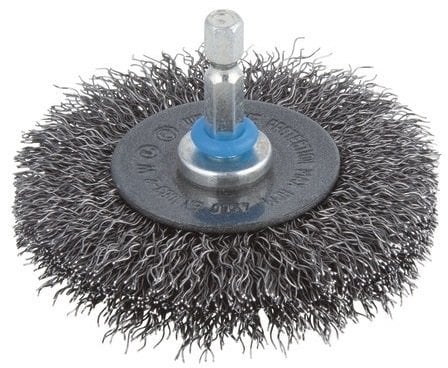Szczotka tarczowa 75x20 mm Wolfcraft - drut falisty, trzpień