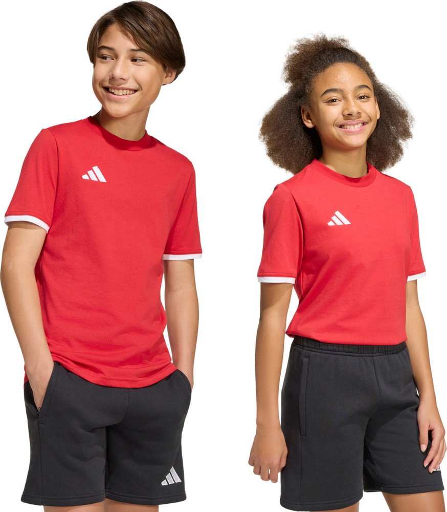 Koszulka dla dzieci adidas Entrada 26 Tee czerwona JZ6674 128cm