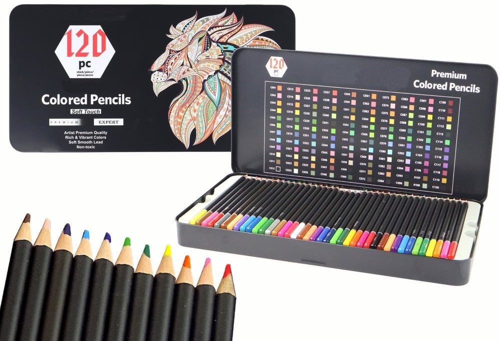 Lean Zestaw Kredek Premium 120szt. Różne Odcienie Lista Kolorów