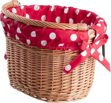WickerPL Wiklinowy Kosz na Rower z Obszyciem 38x32 H24 cm