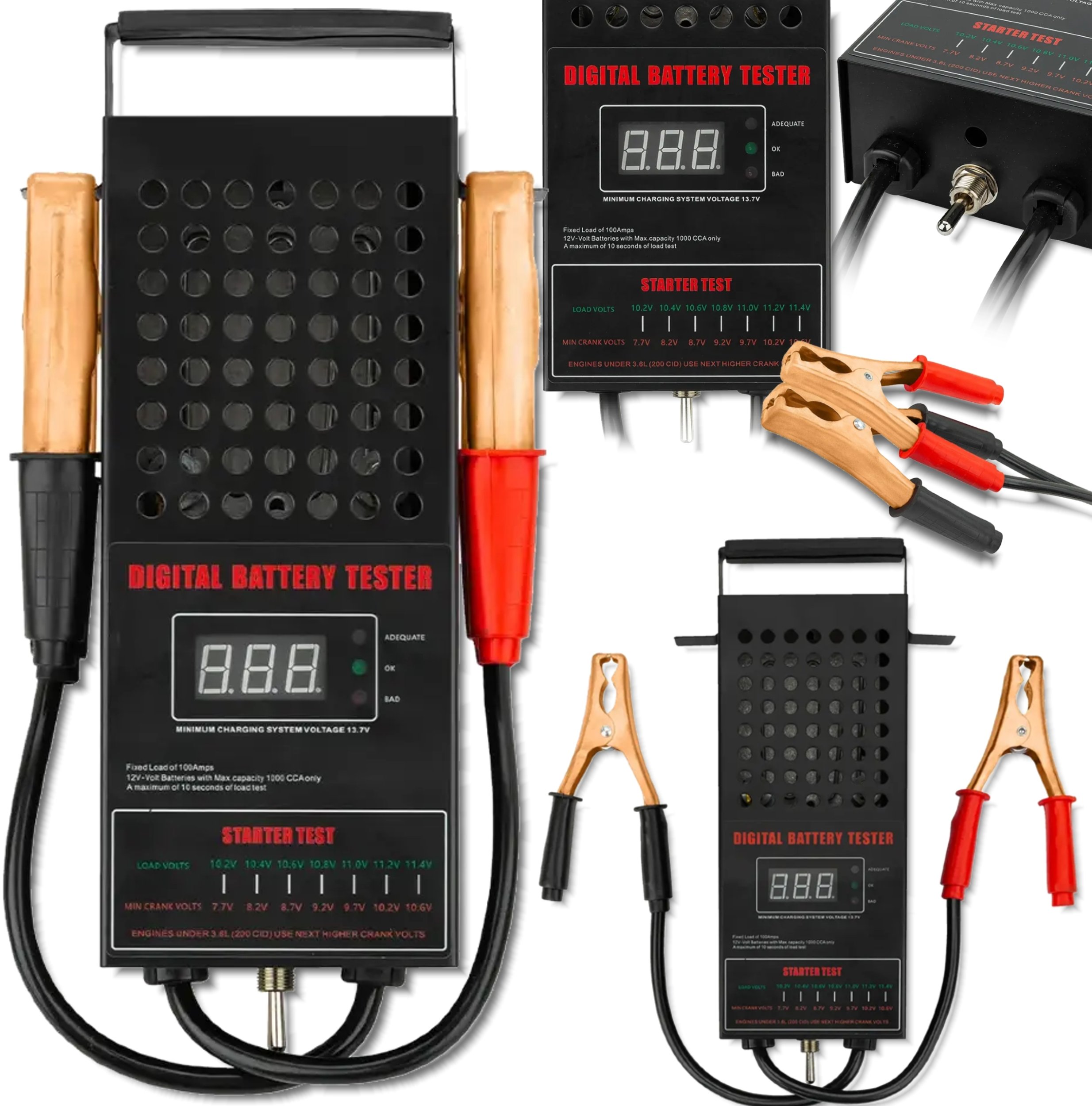 FORCEKRAFT TESTER stanu NAŁADOWANIA bateriii AKUMULATORA cyfrowy 12V