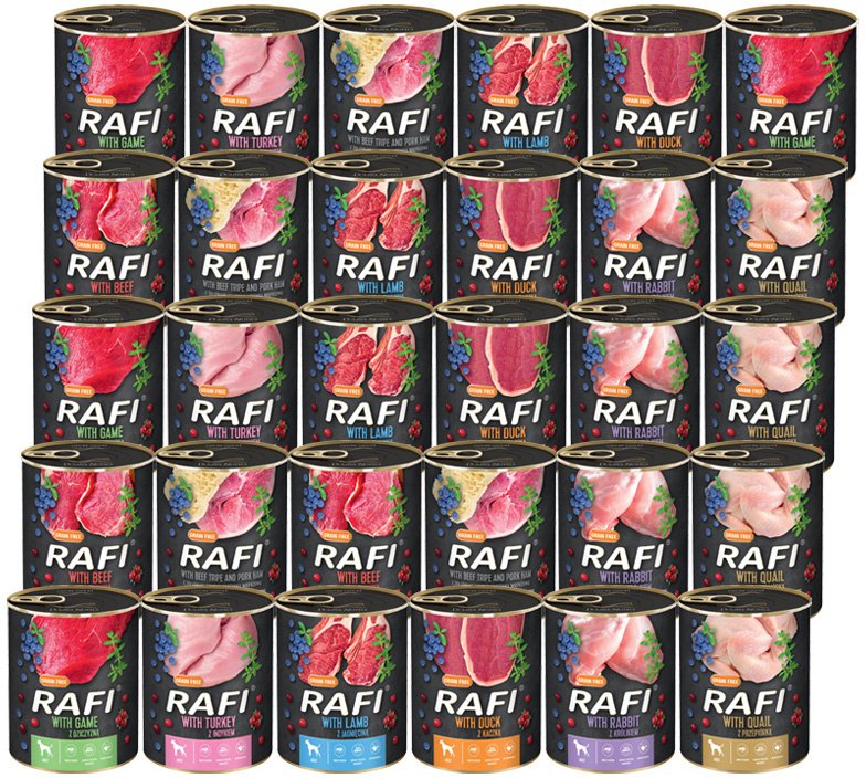 Mokra karma dla psa Rafi mix smaków 30 x 800 g