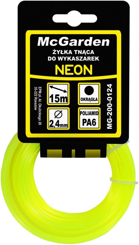 McGarden Żyłka do wykaszarki okrągła neon 3,0mm 15m (MG-200-0130)