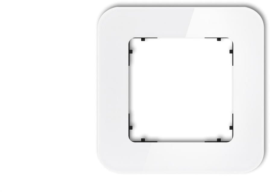 ICON Ramka uniwersalna pojedyncza zaokrąglona - efekt szkła (ramka: biała spód: czarny) 0-12-IRSZ-1