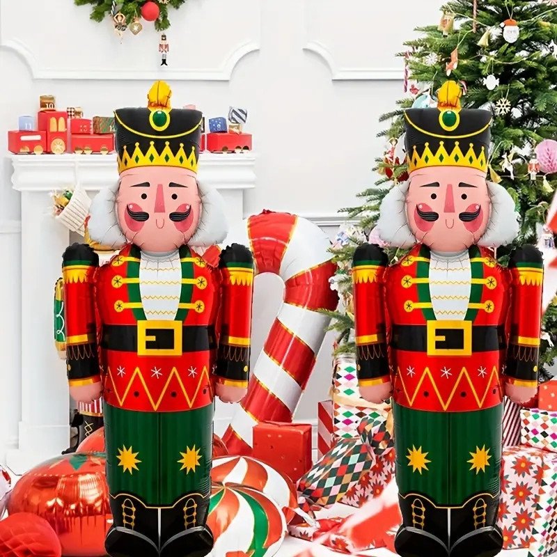 Świąteczne Balony Foliowe Dziadek do orzechów 2 szt 98m Boże Narodzenie