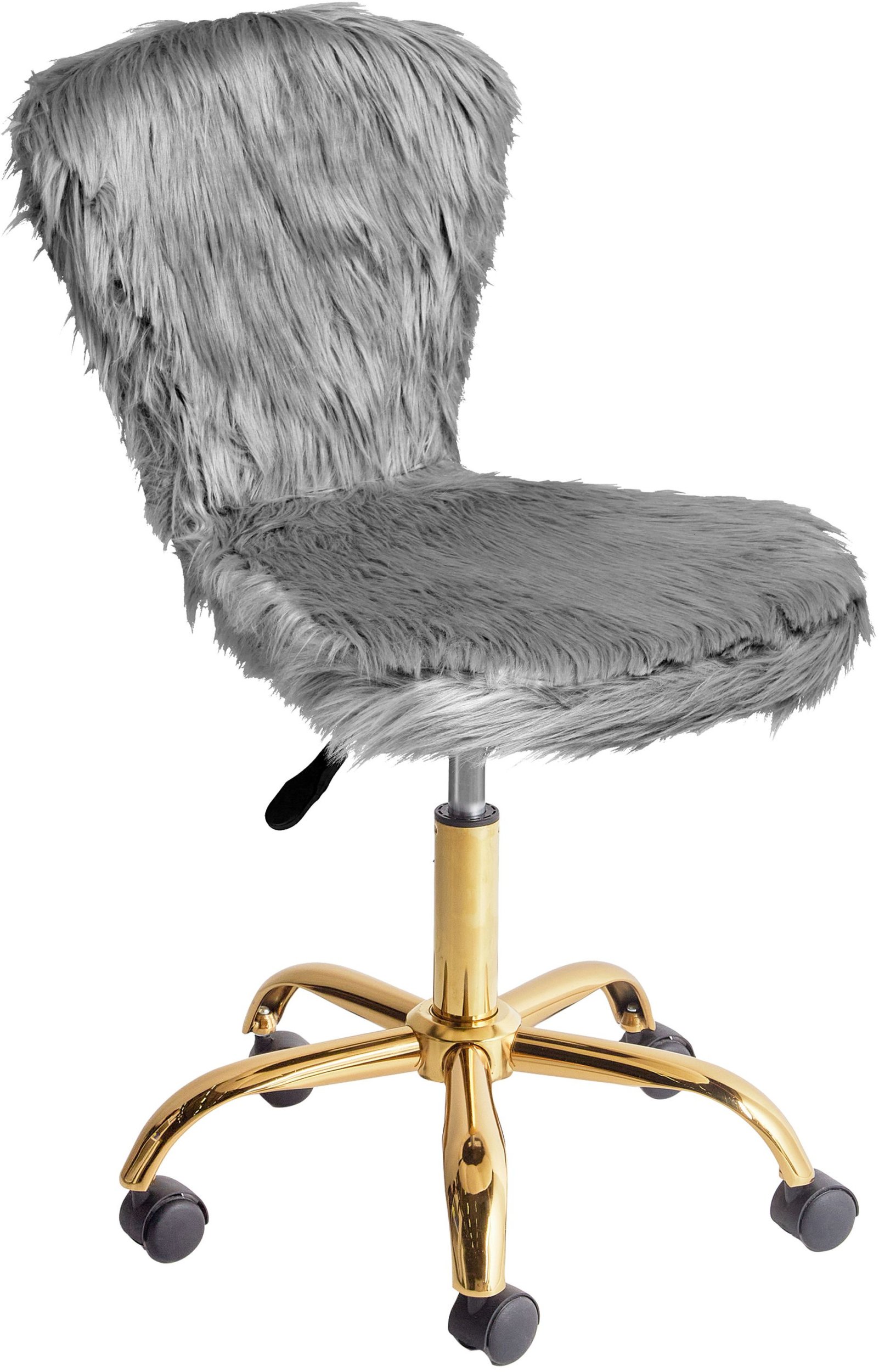 Krzesło obrotowe MARGATE Sztuczne futro Szary