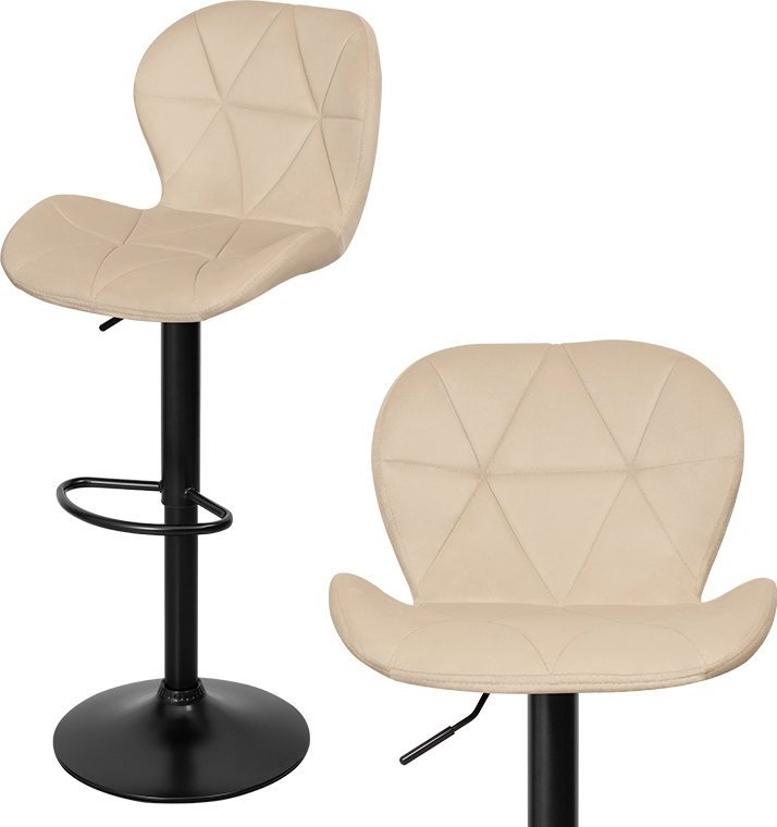 Szchara HOKER DO WYSPY REGULOWANY TAPICEROWANY KRZESŁO BAROWE beżowe Z OPARCIEM