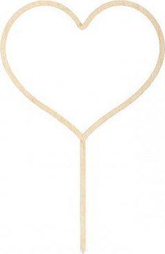 PartyDeco Topper drewniany Serce, 23cm one size