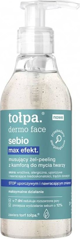 Tołpa Sebio musujący peeling z kamforą do mycia twarzy