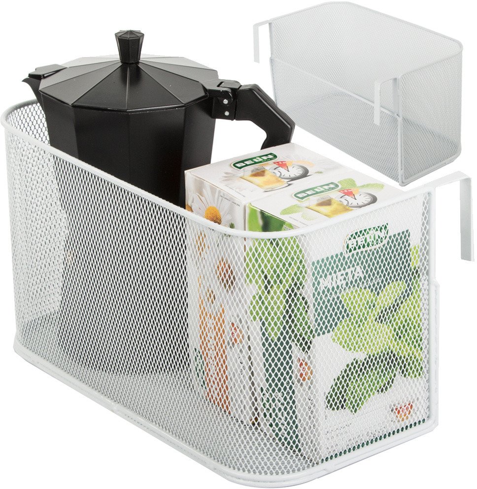 Kosz koszyk organizer metalowy zawieszany na reling półka wisząca kuchenna