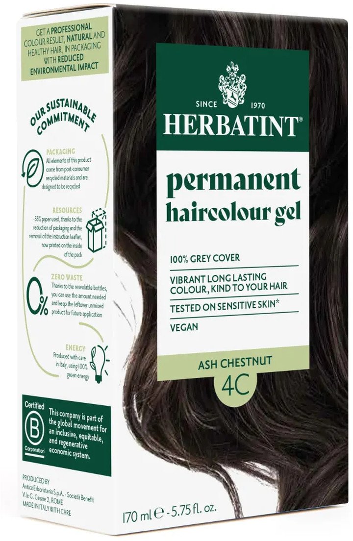 Herbatint Trwała Ziołowa farba do włosów 170ml Popielaty Kasztan (4C )