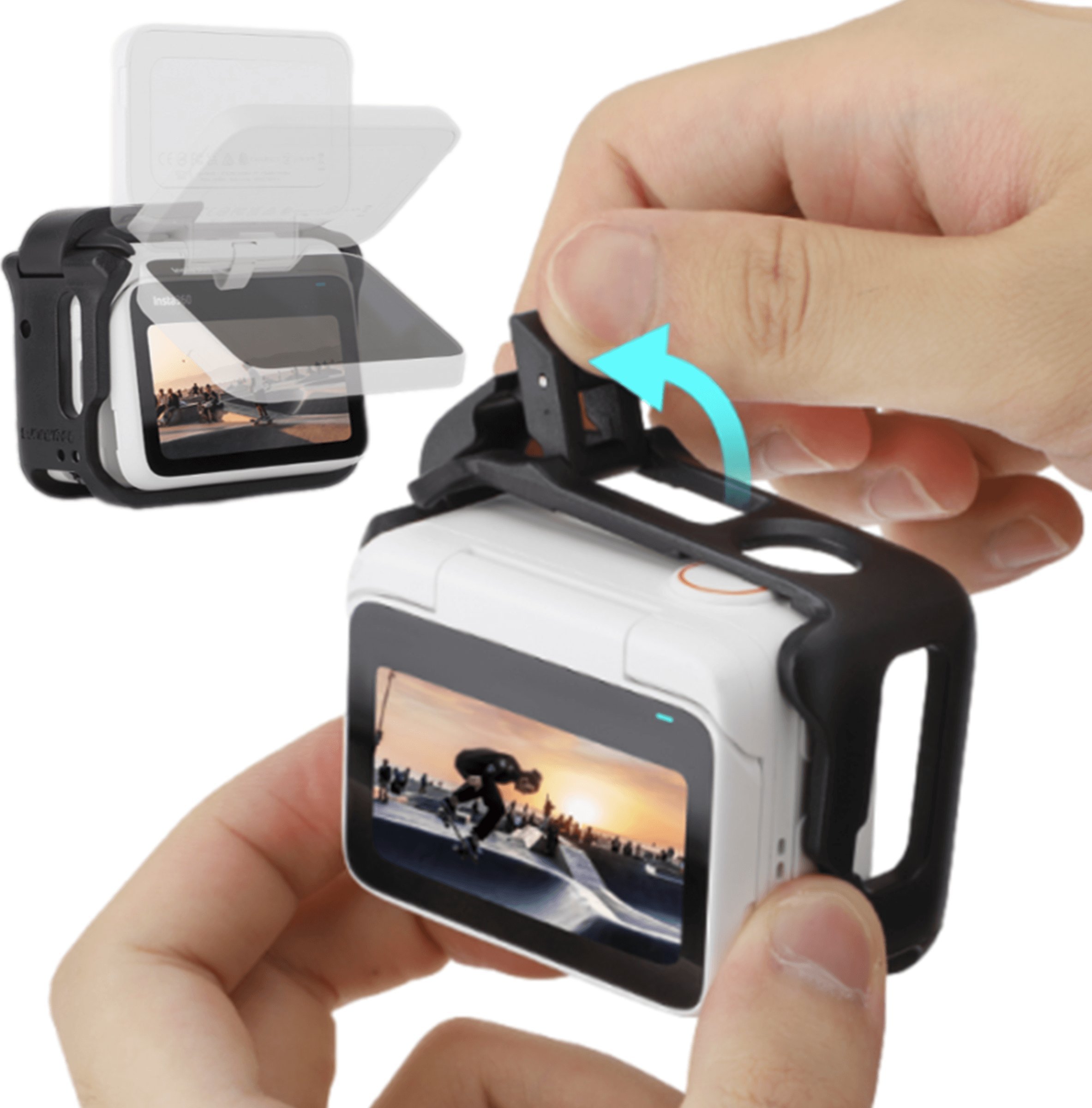 SunnyLife RAMA OCHRONNA KLATKA ODPORNA NA WSTRZĄSY OBUDOWA Z SZYBKOZŁĄCZKĄ DO INSTA360 GO 3