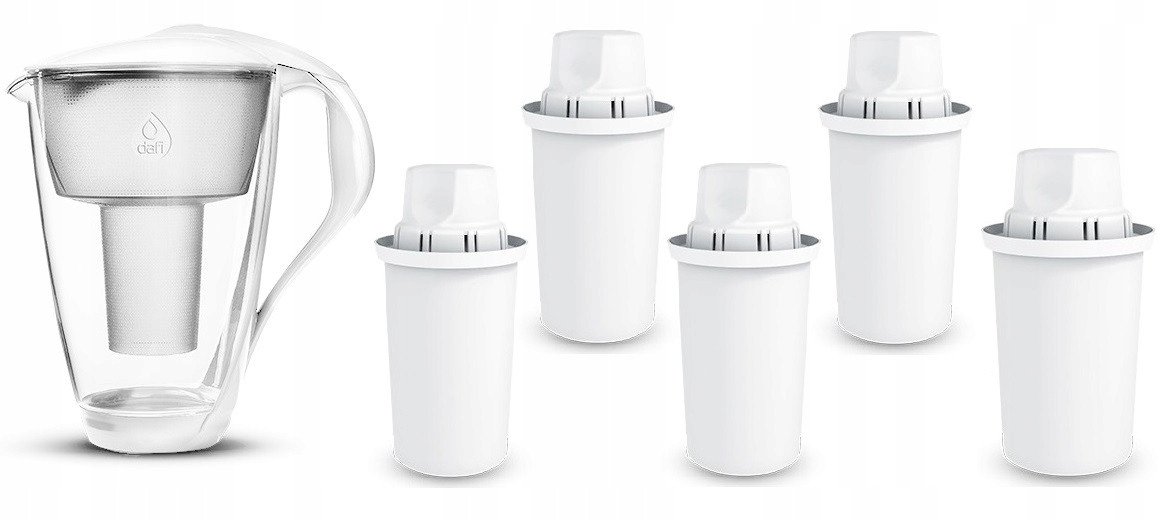 Szklany Dzbanek Dafi CRYSTAL LED 2 l Biały 10 wkładów Classic