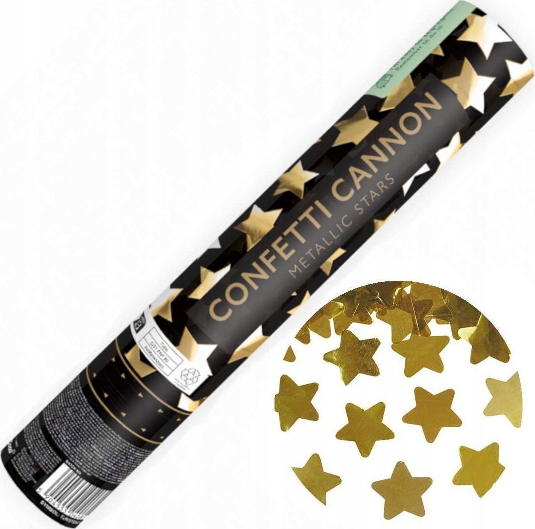 Party Deco Tuba z gwiazdkami złota 28cm