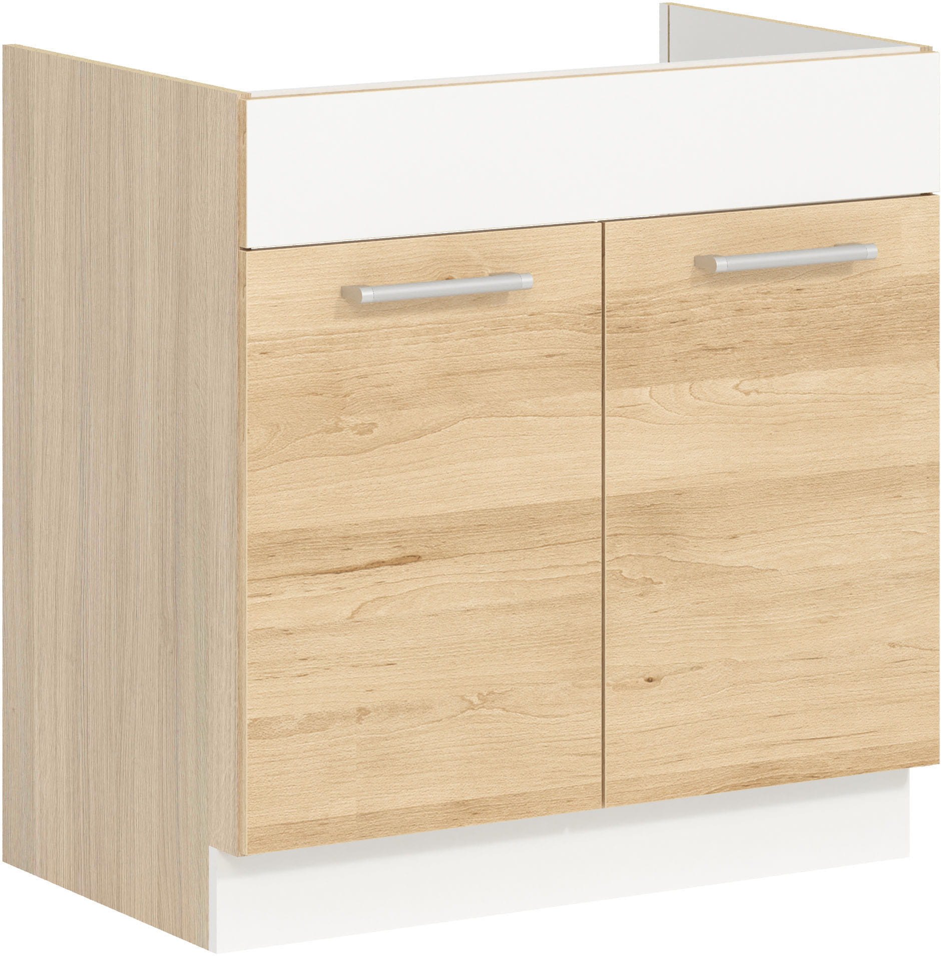 Szafka dolna kuchenna pod zlewozmywak MODENA MD19/D80Z buk / biały połysk