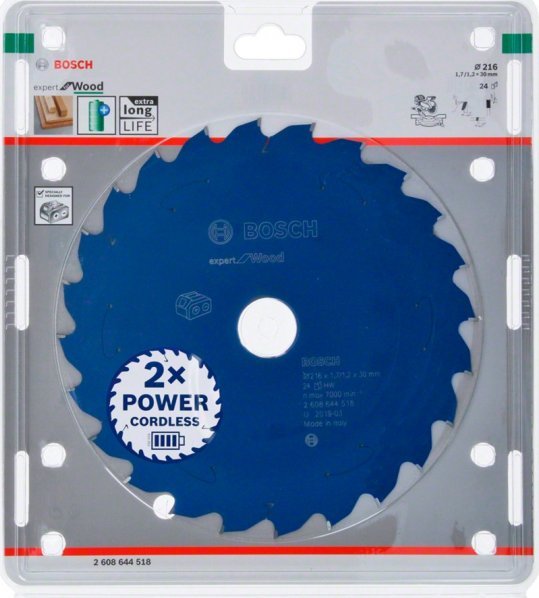 Bosch Bosch circular saw blade Expert for Wood, 216mm, 24Z (bore 30mm, for cordless miter saws)