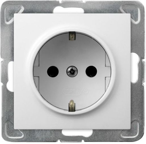 Ospel Gniazdo pojedyncze Impresja z uziemieniem schuko biały (GP-1YS/m/00)