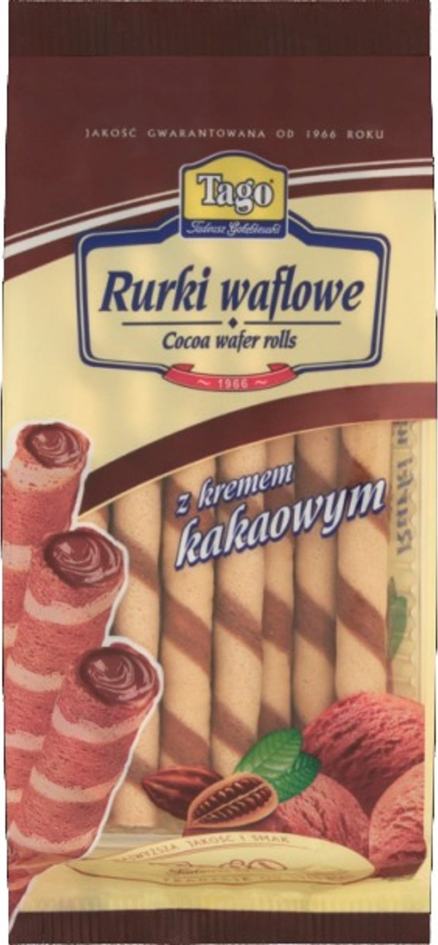 Tago RURKI WAFLOWE TAGO z KREMEM KAKAOWYM 160 G