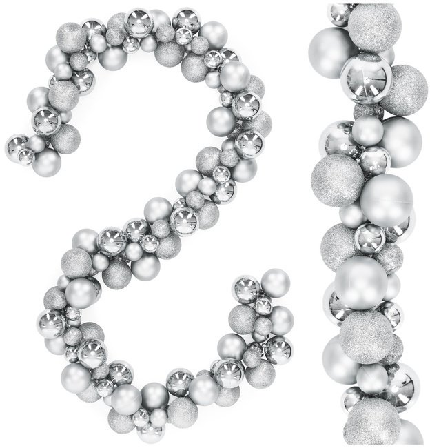 Girlanda świąteczna 160 cm łańcuch z bombek 130 szt. srebrne UNIWERSALNY