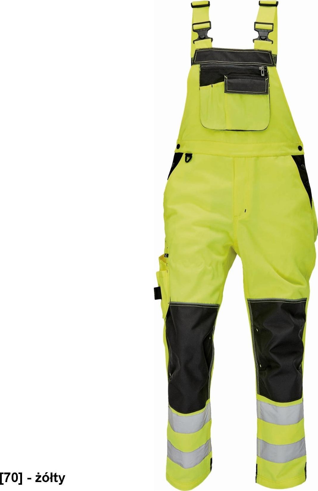 CERVA KNOXFIELD REFLEX OGRODNICZKI - spodnie ochronne, materiał hi-vis, 2 odblaskowe taśmamy, elastyczna talia - żółty 58