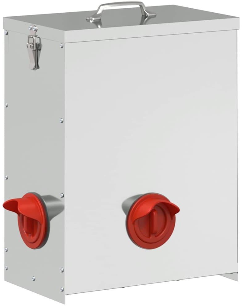 vidaXL Karmnik dla kur 2 pcs Srebrny 32,5 x 20,5 x 43 cm