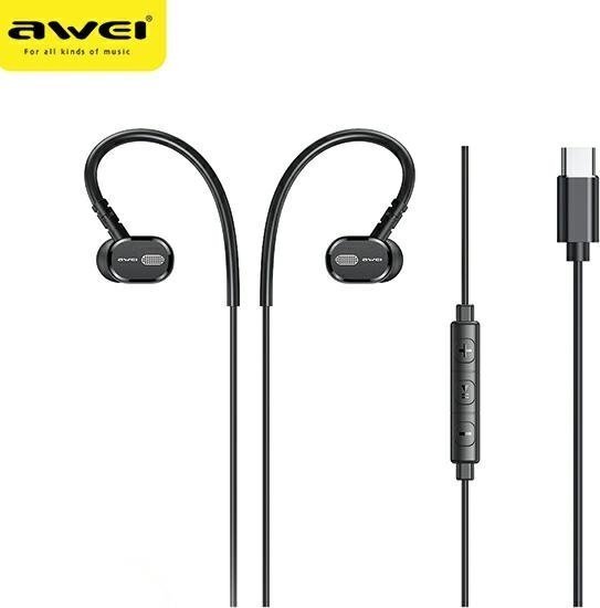 Słuchawki Awei Awei Słuchawki Stereo Tc-6 Usb-C Czarny/Black